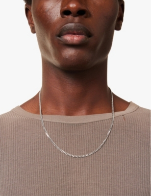 Vitaly Mens Stainless Steal Cuban Recycled Stainless-steel Necklace In Stainless Steal