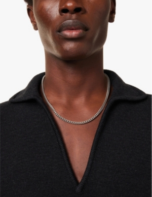 Vitaly Mens Stainless Steal Onset Recycled Stainless-steel Necklace In Stainless Steal