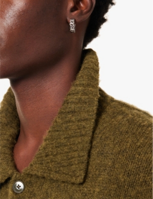 Vitaly Mens Stainless Steal Spatial Stainless-steel Earrings In Stainless Steal