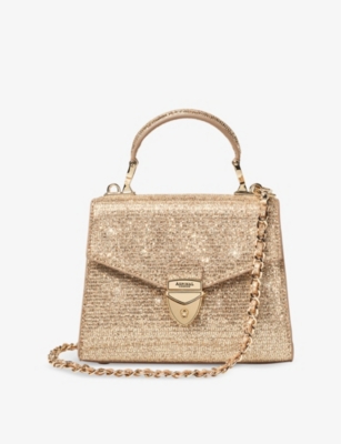 ASPINAL OF LONDON: Mayfair small leather top-handle bag