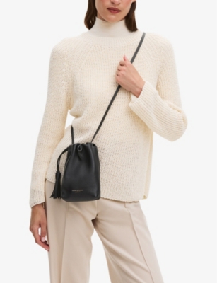 Aspinal Of London Womens Black Hudson Leather Cross-body Bag In Black