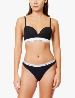 CALVIN KLEIN: Modern logo low-rise stretch-cotton thong