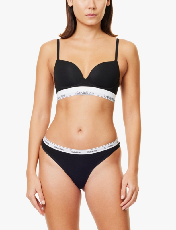 Modern logo low-rise pack of three stretch-cotton thongs