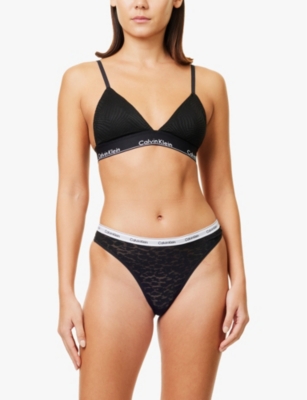 CALVIN KLEIN: Modern high-leg lace thong