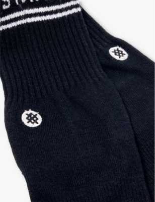 Stance Mens Blk Branded Stripe Pack-of-three Cotton-blend Socks In Blk
