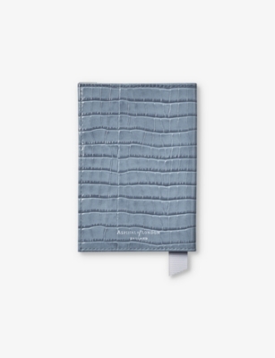 ASPINAL OF LONDON: Crocodile-embossed patent-leather passport cover