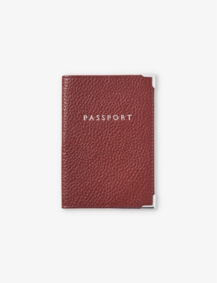 ASPINAL OF LONDON: Branded leather passport cover
