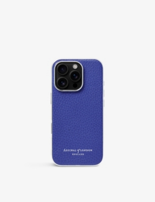 ASPINAL OF LONDON - Logo-embossed leather iPhone 16 Pro phone case