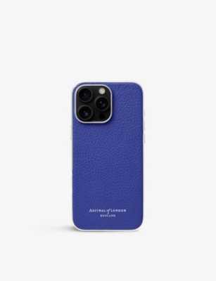 ASPINAL OF LONDON: Logo-embossed leather iPhone 16 Max phone case