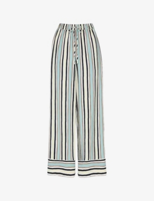 Whistles Nicola Striped Wide Leg Pants In Multicolour