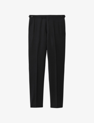 Reiss Mens  Aspire Mid-rise Slim-fit Wool Trousers In Black
