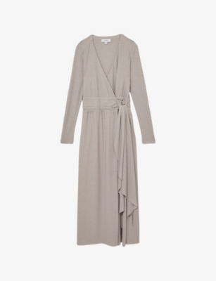 REISS: Madeline wrap-tie jersey midi dress