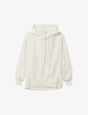 Reiss Womens Kiara Hooded Woven Top Cream In Cream