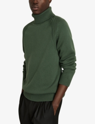 REISS MENS REISS STRATUS RIDGE-SEAM ROLL-NECK WOOL-BLEND KNITTED JUMPER 