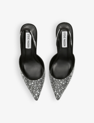 Steve Madden Womens  Verged Pointed-toe Diamante-embellished Heels In Blk/other