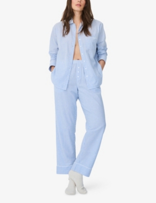 THE WHITE COMPANY: Fine-Stripe Cotton Pyjama Shirt