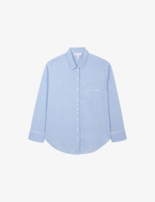 THE WHITE COMPANY: Fine-Stripe Cotton Pyjama Shirt