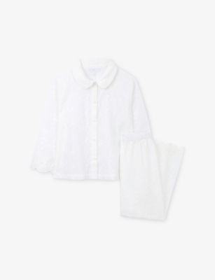 THE LITTLE WHITE COMPANY S THE LITTLE WHITE COMPANY BRODERIE-PATTERN COTTON PYJAMAS 1-6 