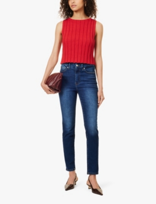 GOOD AMERICAN WOMENS GOOD AMERICAN HIGH-RISE SKINNY STRETCH-DENIM JEANS 