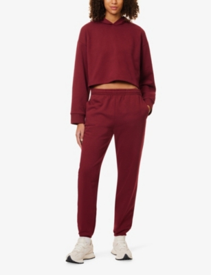 Happiness cropped cotton-blend jersey hoody