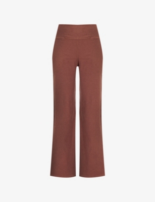 BEYOND YOGA: Spacedye Laid Back wide-leg cotton-blend stretch-jersey trousers