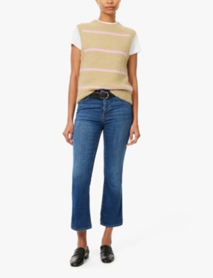 FRAME: Le Crop Mini Boot flared-leg mid-rise stretch organic cotton-blend jeans