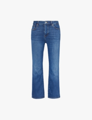 FRAME: Le Crop Mini Boot flared-leg mid-rise stretch organic cotton-blend jeans