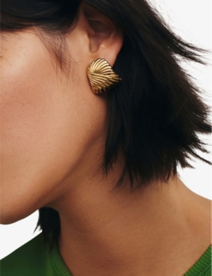 MISSOMA: Ripple oversized 18ct yellow-gold plated brass earrings