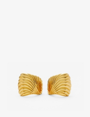MISSOMA: Ripple oversized 18ct yellow-gold plated brass earrings