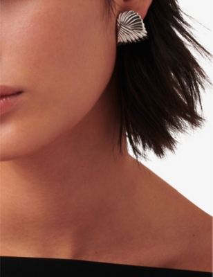 MISSOMA: Ripple oversized silver plated brass stud earrings