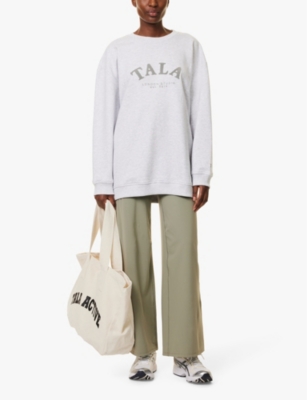 WE ARE TALA OMENS WE ARE TALA STUDIO BORG-LOGO OVERSIZED ORGANIC-COTTON JERSEY SWEATSHIRT 