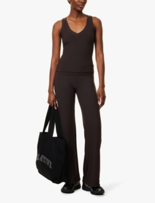 We Are Tala Omens Espresso 365 Sculpt Reversible Stretch-jersey Top In Espresso