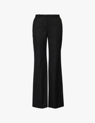 Shop The Frankie Shop Womens Black Lyra Flared-leg Twill Trousers Xs