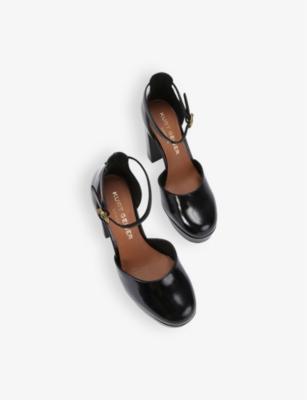 Kurt Geiger Leather Shoreditch Platform Heels 115 In Black