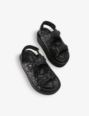 KURT GEIGER LONDON: Orson eagle-embellished quilted leather pumps