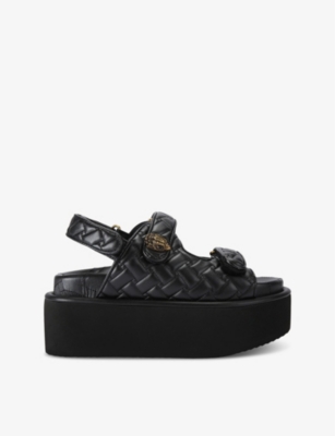 KURT GEIGER LONDON: Orson eagle-embellished quilted leather pumps