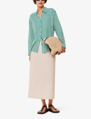 Whistles Seaside Shirt In Multi-coloured
