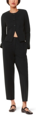 Whistles Anne Ponte Button Jacket In Black