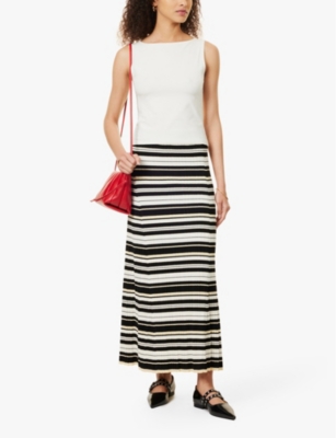 REFORMATION: Dusk boat-neck stretch-cotton top