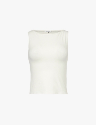 REFORMATION: Dusk boat-neck stretch-cotton top