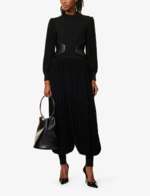 Alaïa Structured Bustier Flex Belt 14cm With Handbag In Noir