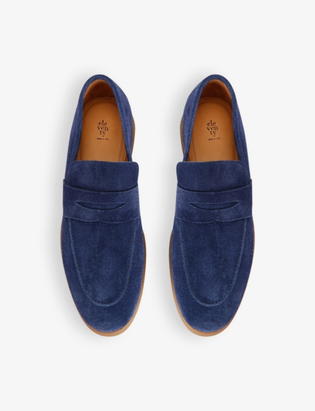 Penny-detail suede loafers