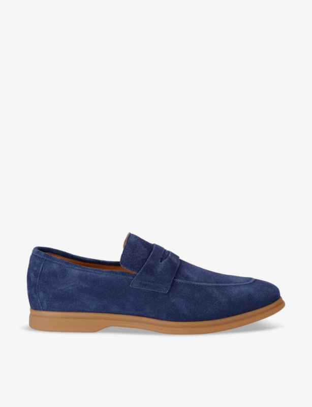 Penny-detail suede loafers