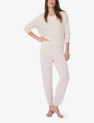 THE WHITE COMPANY: Side-Stripe Tie-Hem Stretch-Jersey Pyjama Set