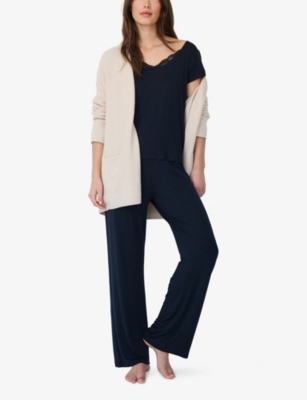 THE WHITE COMPANY: Lace-Trim Jersey Pyjamas
