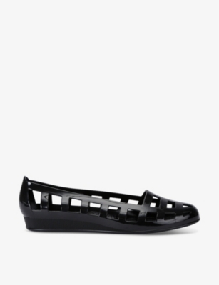 ANCIENT GREEK SANDALS: Elli wedge-heel mesh-textured PVC flats