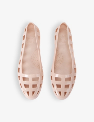 ANCIENT GREEK SANDALS: Elli wedge-heel mesh-textured PVC flats