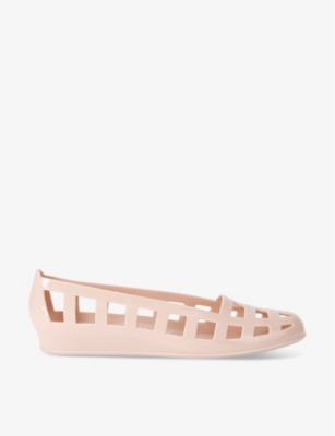 ANCIENT GREEK SANDALS: Elli wedge-heel mesh-textured PVC flats