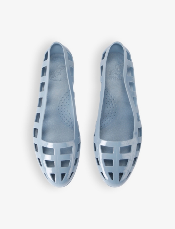 Elli wedge-heel mesh-textured PVC flats