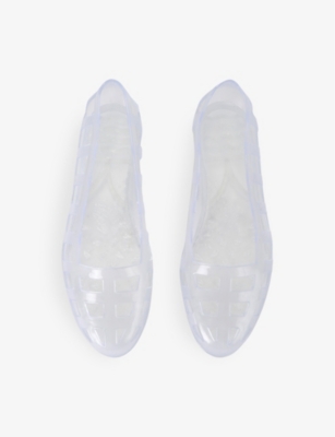 ANCIENT GREEK SANDALS: Elli wedge-heel mesh-textured PVC flats
